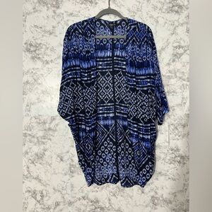 Cotton On Blue and White Patterned kimono cover up
